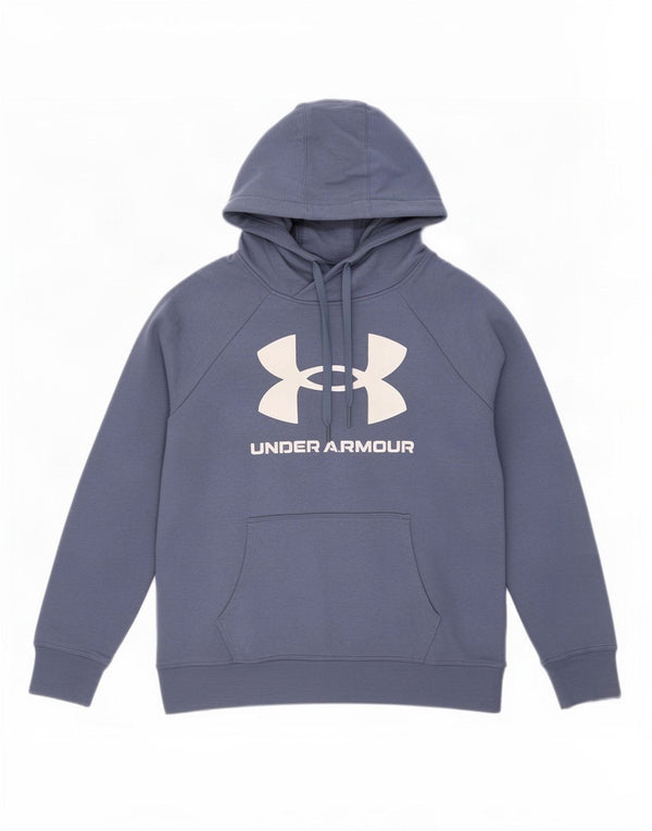 Under Armour Mens Graphic Hoodie Jumper Large Blue Cotton
