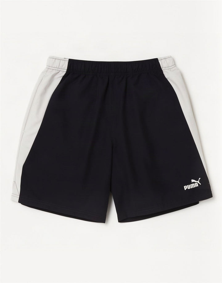 Puma Short de Sport Homme Bleu Marine Moyen Polyester Colorblock