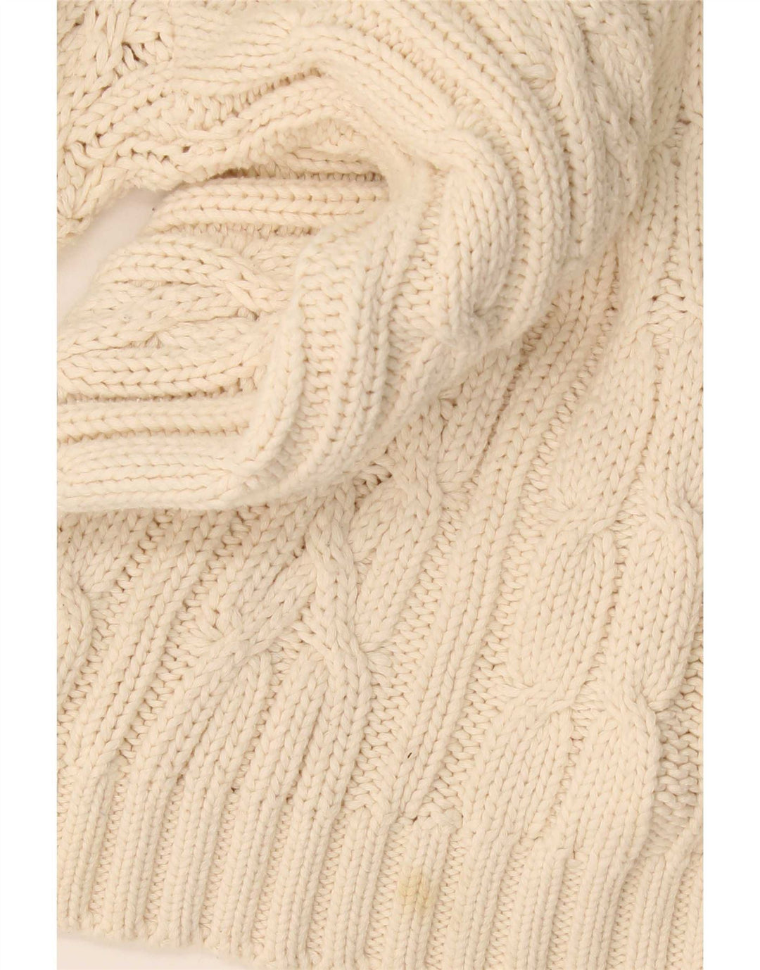 vintage Mens Roll Neck Jumper Pull Grand Coton Beige