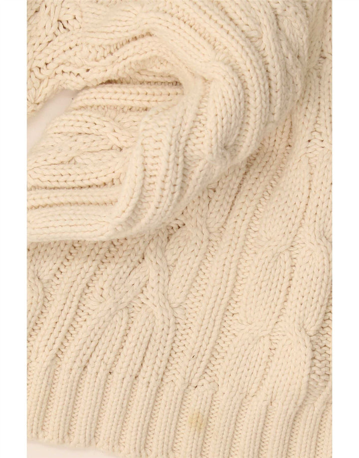 vintage Mens Roll Neck Jumper Pull Grand Coton Beige