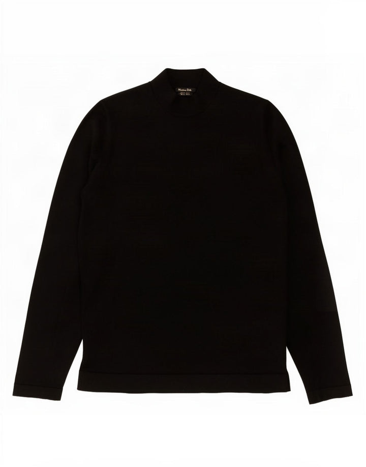 Massimo Dutti Pull à col roulé pour homme en laine noire moyenne