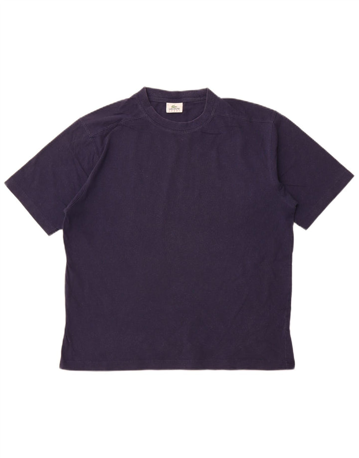 LACOSTE T-Shirt Homme Top Taille 5 Large Bleu Marine Coton