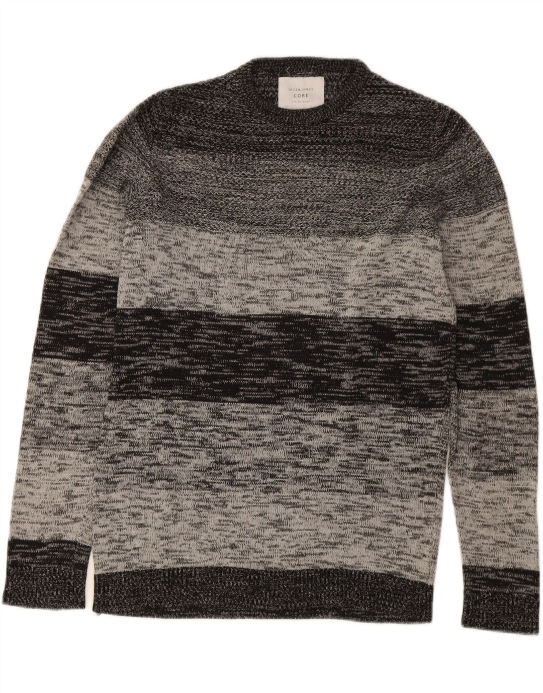 Jack & Jones Pull à col rond pour homme Petit gris rayé
