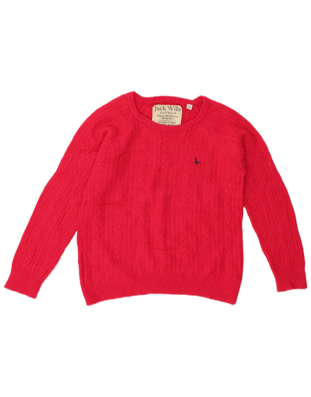 JACK WILLS Pull court à col bateau pour femme UK 12 Rose moyen
