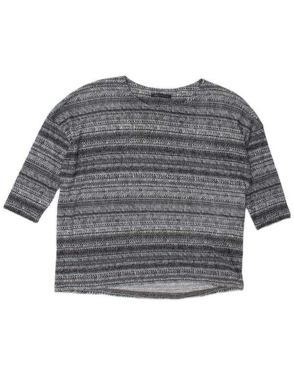 Marks & Spencer Haut surdimensionné à manches 3/4 pour femme UK 18 XL Gris rayé