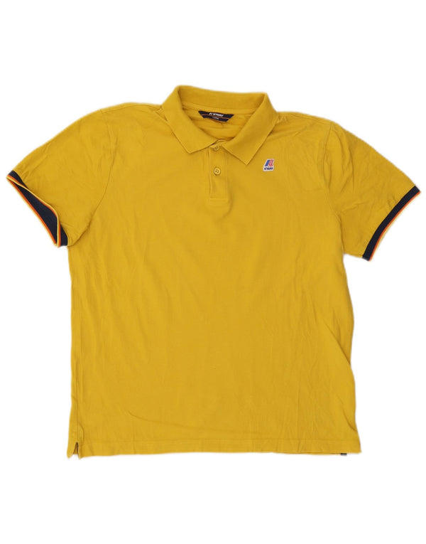 K-Way Polo Homme Grand Jaune Colorblock Coton