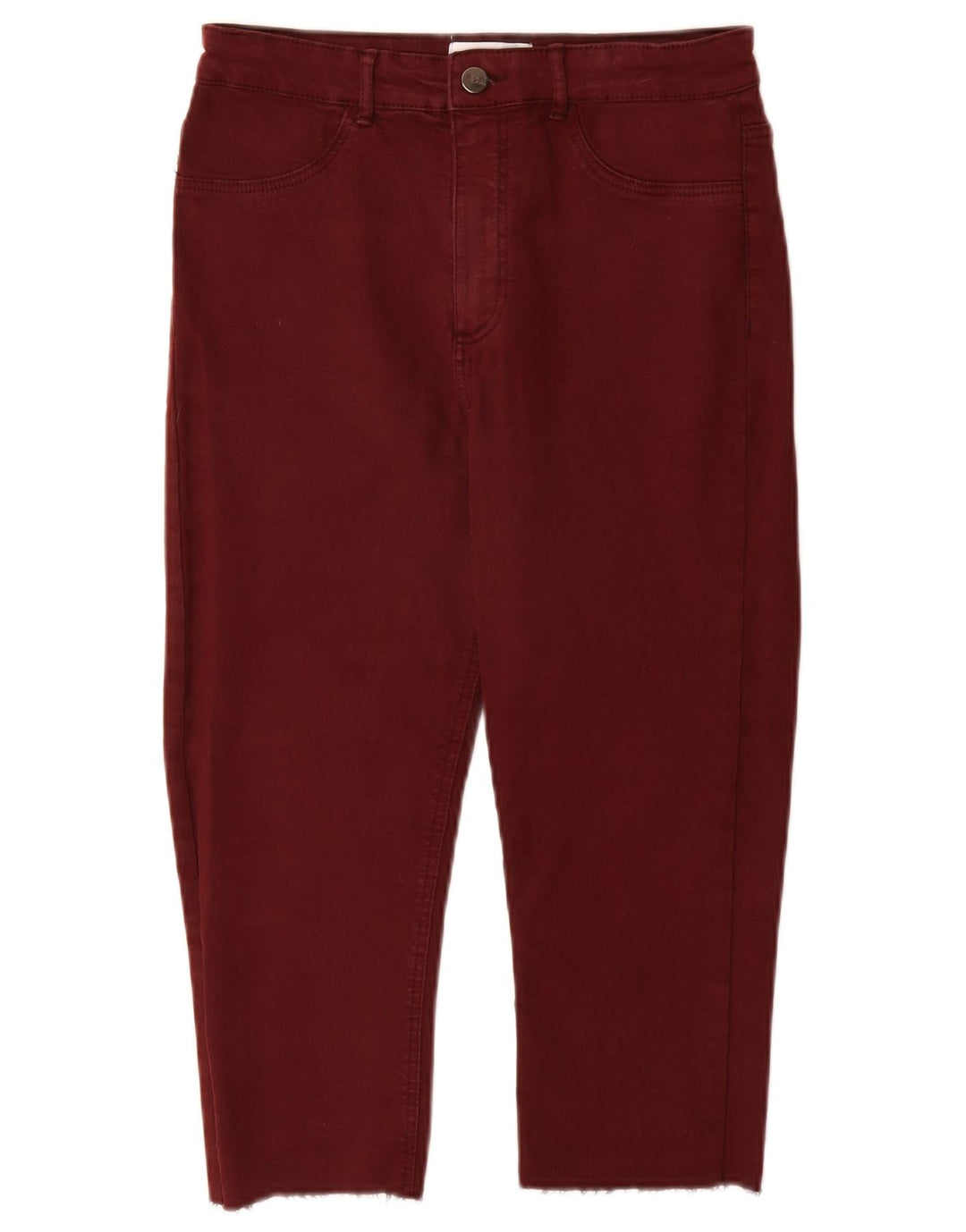 Zara Jean Capri Femme EU 40 Medium W30 L18 Bordeaux