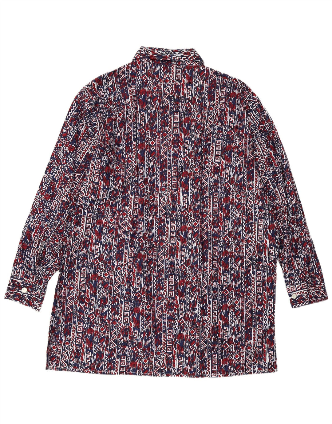 VINTAGE Chemise Homme Taille 41 Grand Bleu Marine Géométrique