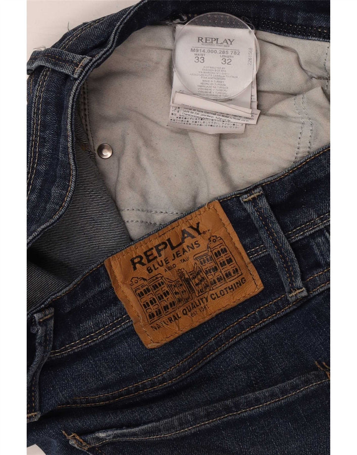 Replay Jean Slim Homme W33 L32 Bleu Coton