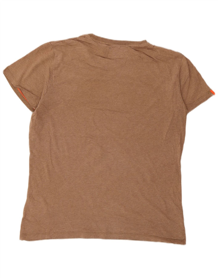 Superdry T-Shirt Homme Marron Moyen Coton