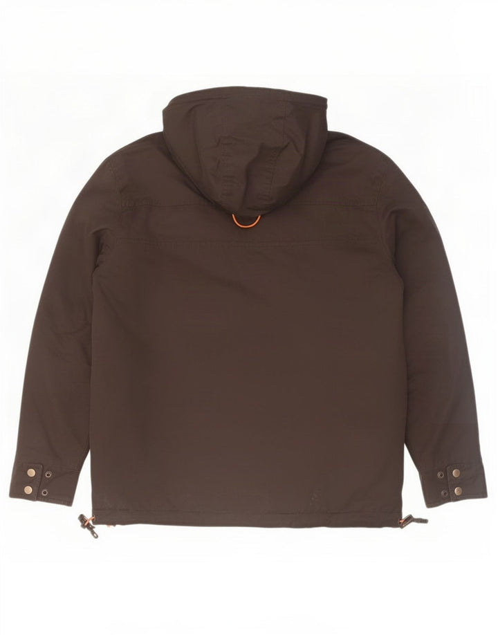 Superdry Veste coupe-vent à capuche pour hommes UK 40 Large Noir Polyester