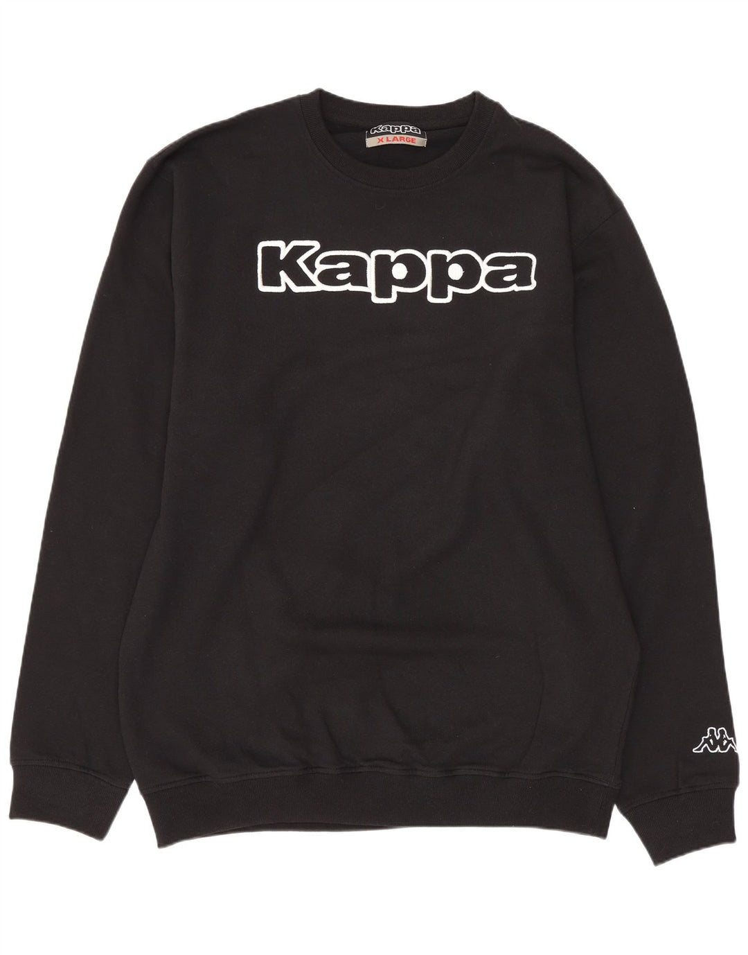 Kappa Homme Graphic Sweatshirt Jumper XL Noir Coton