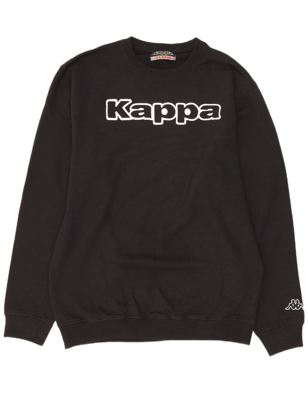 Kappa Homme Graphic Sweatshirt Jumper XL Noir Coton