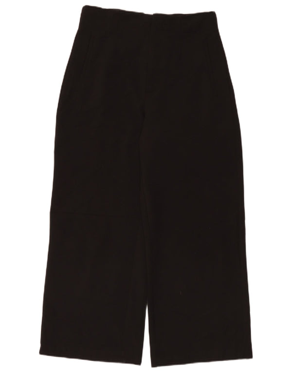 Zara Pantalon décontracté taille haute pour femme, jambe large, Medium W28 L26 Noir