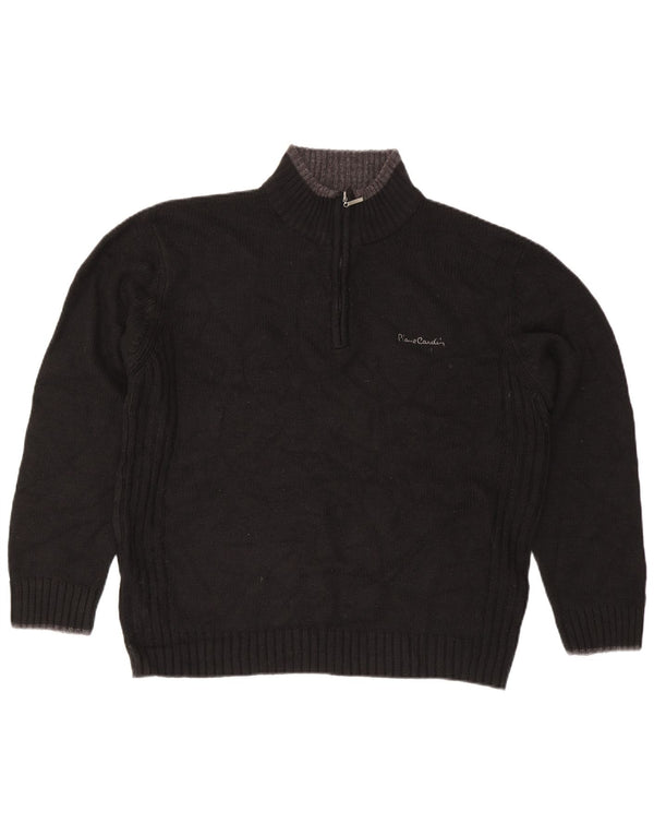 Pierre Cardin Pull col zippé homme XL noir acrylique