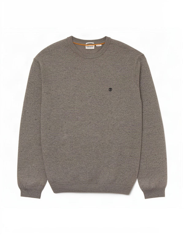 Timberland Pull à col rond pour homme 3XL en laine mérinos mouchetée gris