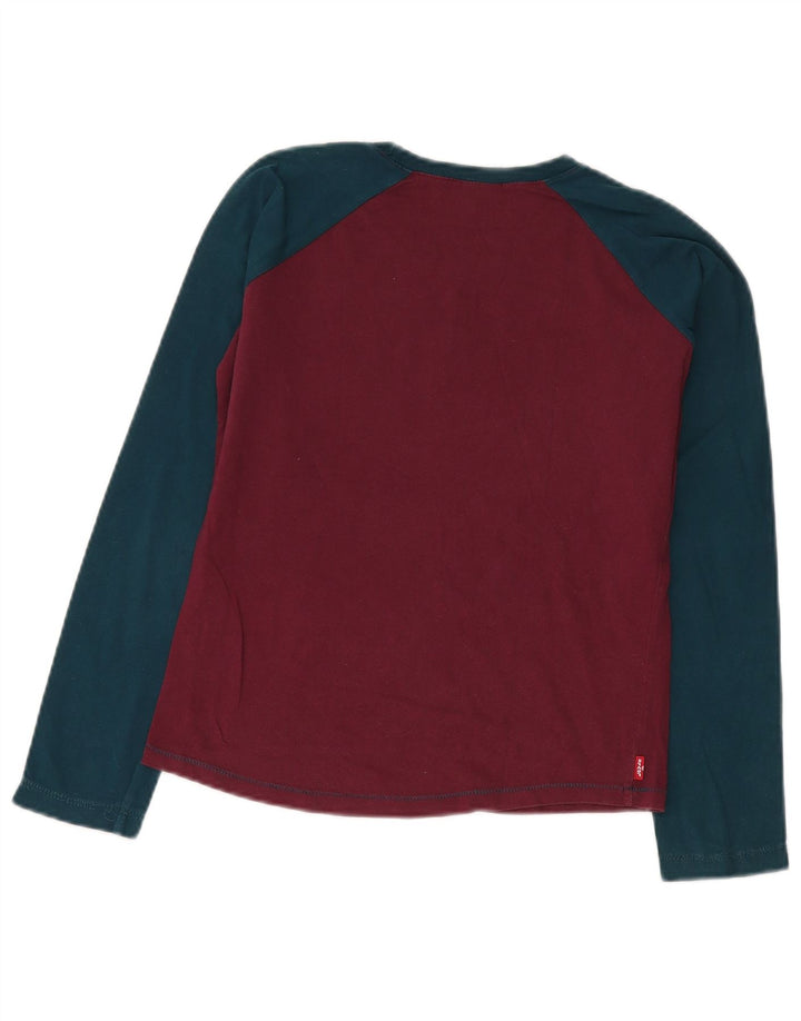Levi's Haut graphique à manches longues pour femme UK 14 Bordeaux moyen Colourblock