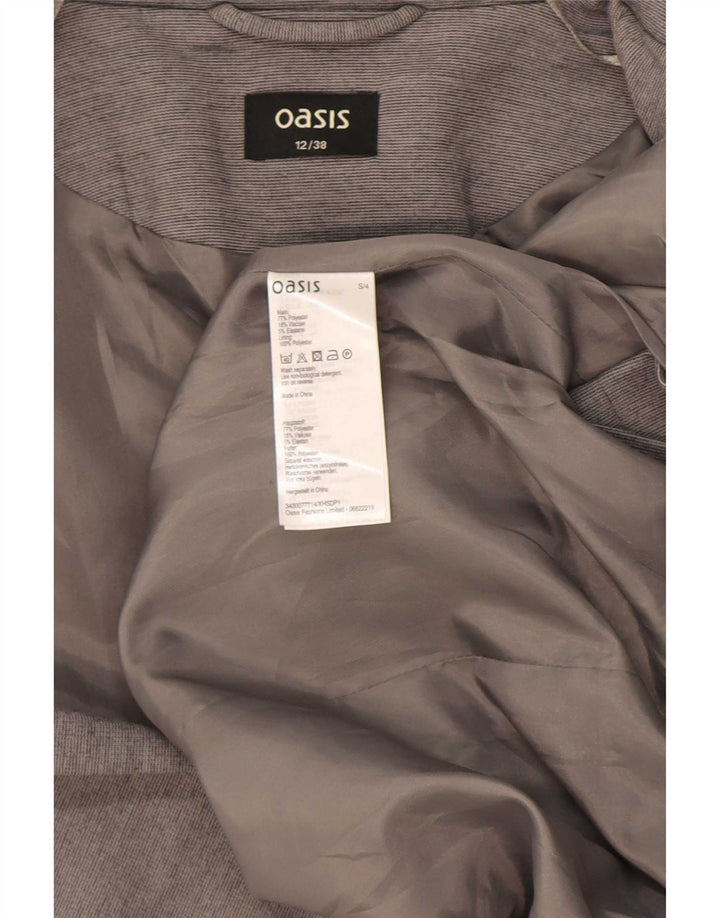 Oasis Veste Blazer Ouverte Femme UK 12 Gris Moyen Polyester