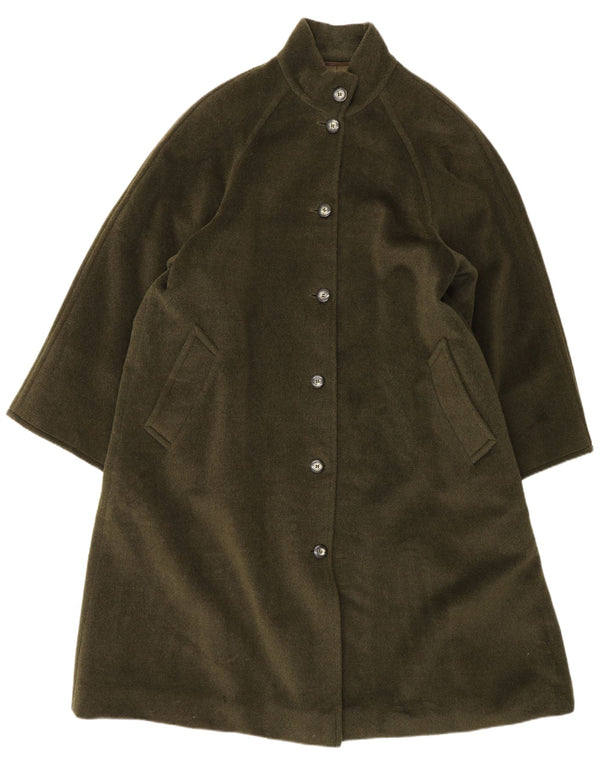 Max Mara Manteau Femme UK 12 Laine Vierge Kaki Moyen