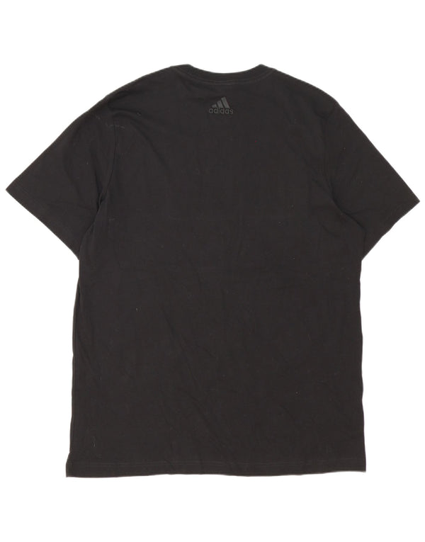 Adidas T-shirt graphique pour hommes, grand, en coton noir
