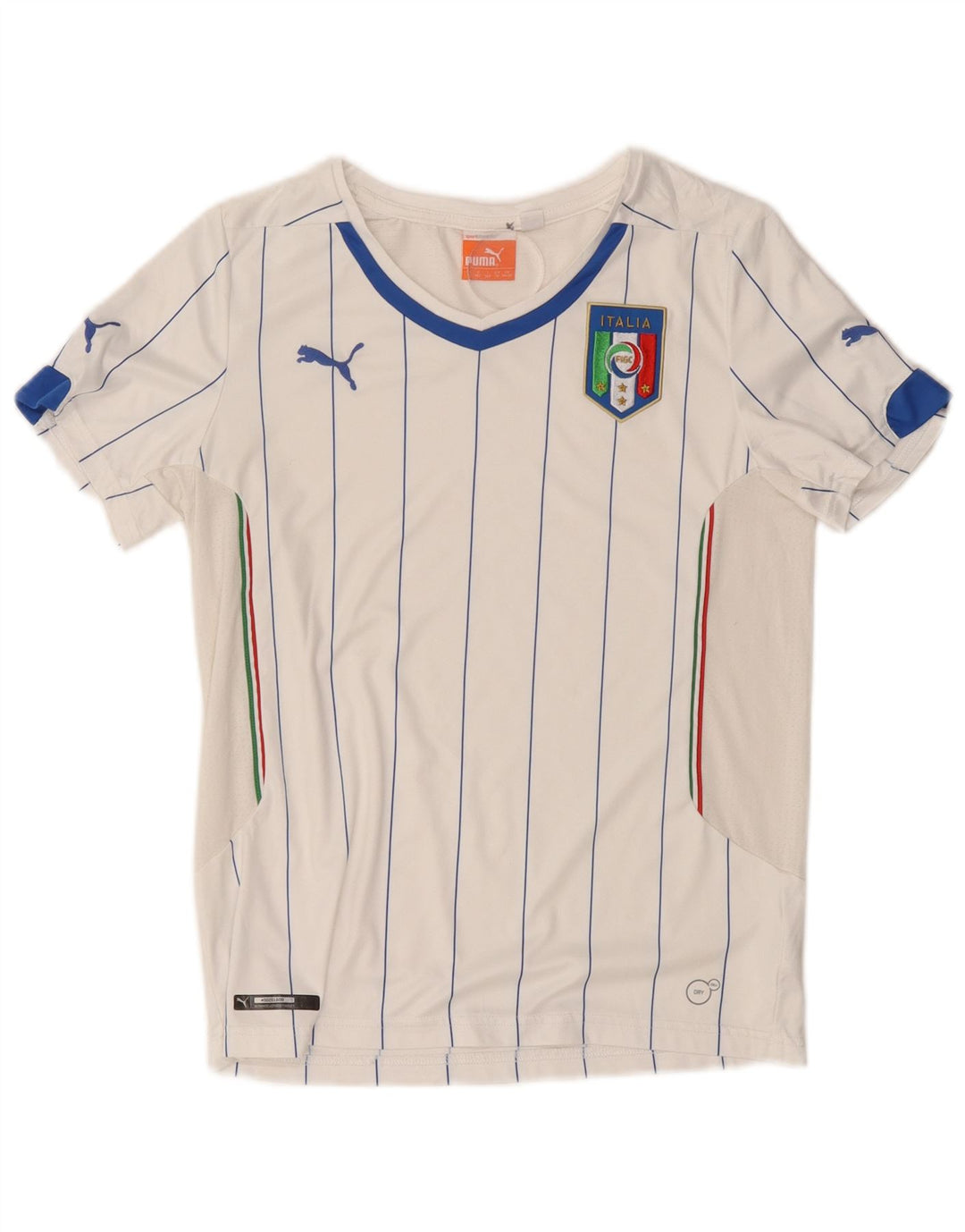PUMA T-Shirt Italia Garçon 11-12 ans Blanc Rayé Polyester