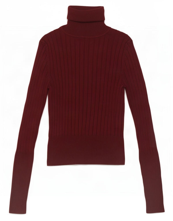 Zara Womens Crop Top Manches Longues UK 12 Bordeaux Moyen