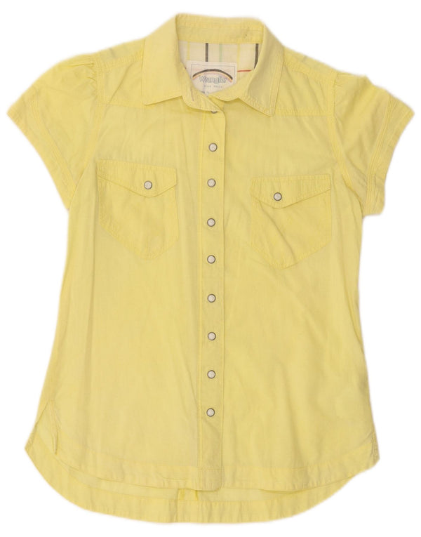 Wrangler Chemise à manches courtes pour femme UK 10 Petit coton jaune