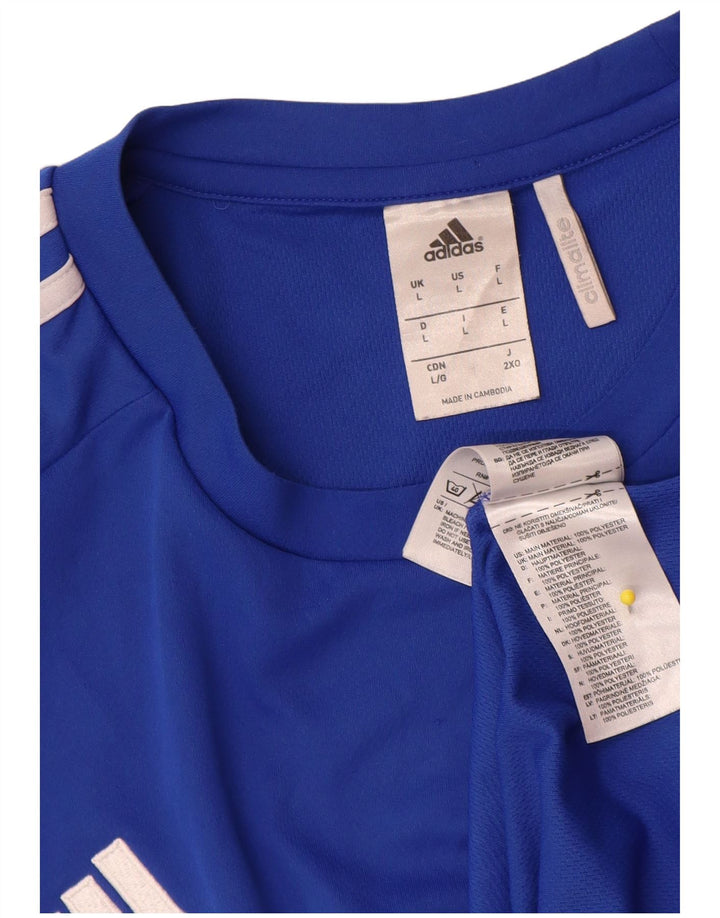 Adidas Hommes Climalite T-Shirt Haut Grand Bleu Colorblock Polyester
