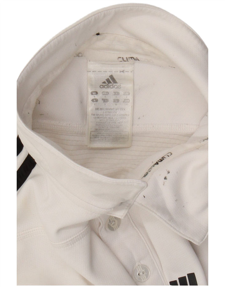 Adidas Hommes Climacool Polo Petit Blanc Polyester