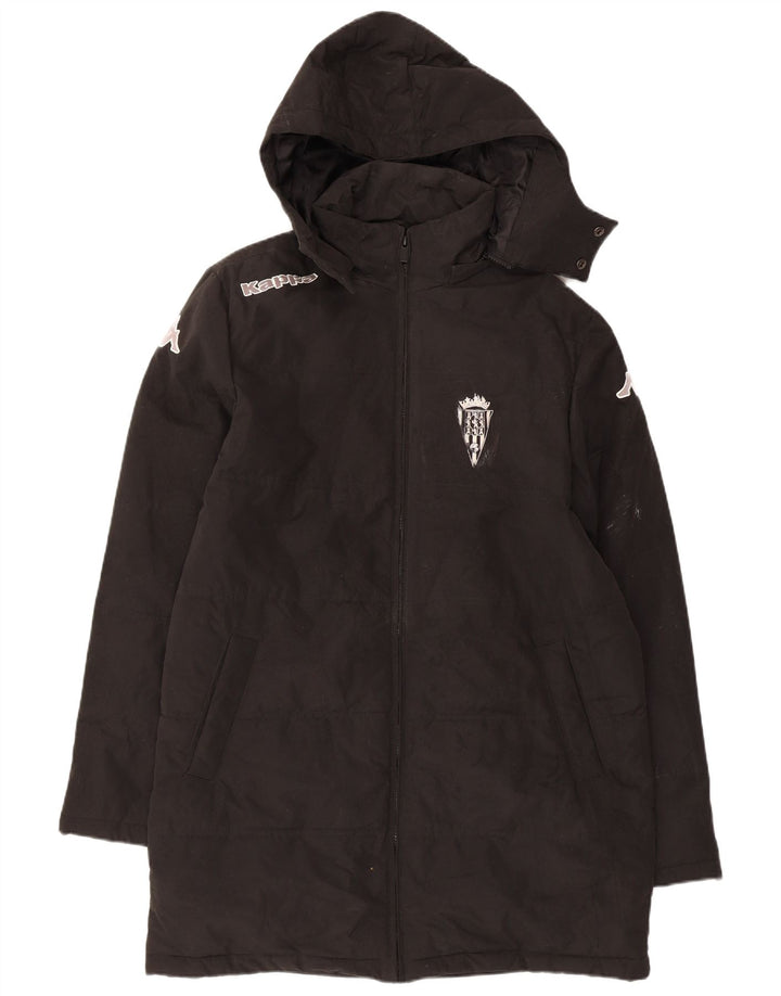 Kappa Manteau coupe-vent à capuche graphique pour homme UK 38 Medium Noir Polyester