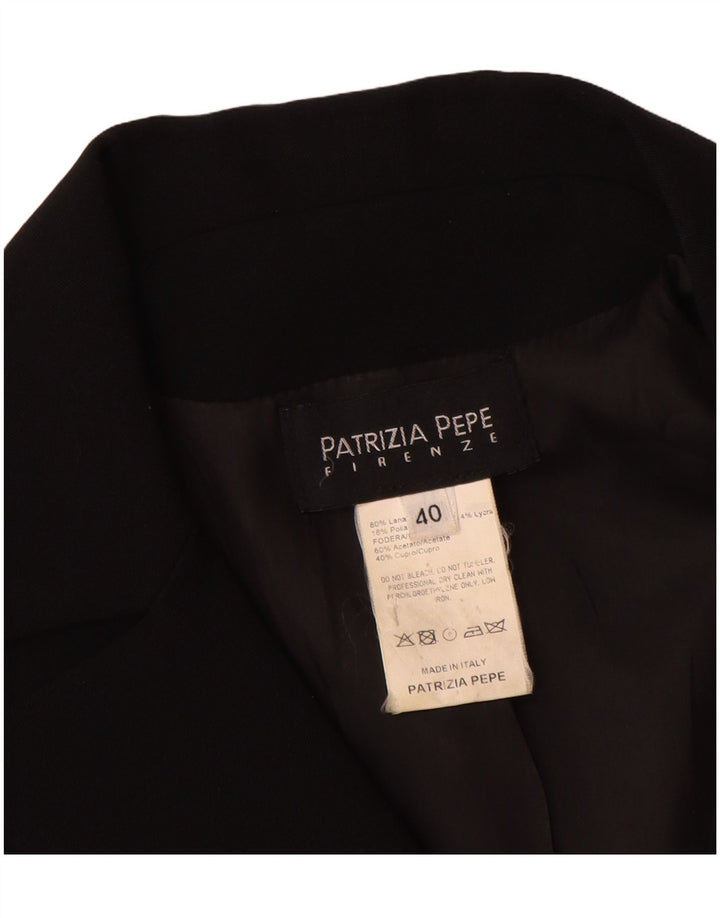 Patrizia Pepe Veste Blazer 1 Bouton Femme IT 40 Petite Laine Noire