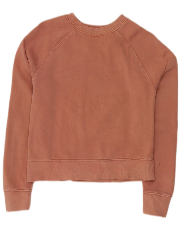 ZARA Femme Crop Sweatshirt Jumper UK 6 XS Rose Coton