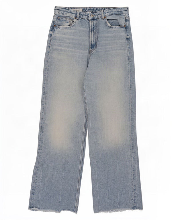 Zara Jean large pour femme EU 44 XL W34 L33 Bleu Coton