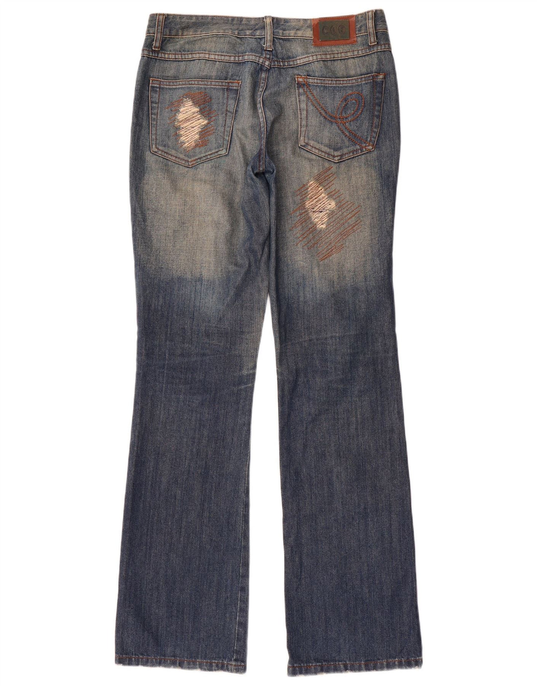 Elisa Landri Jean bootcut effet vieilli pour femme IT 44 Medium W30 L35 Bleu