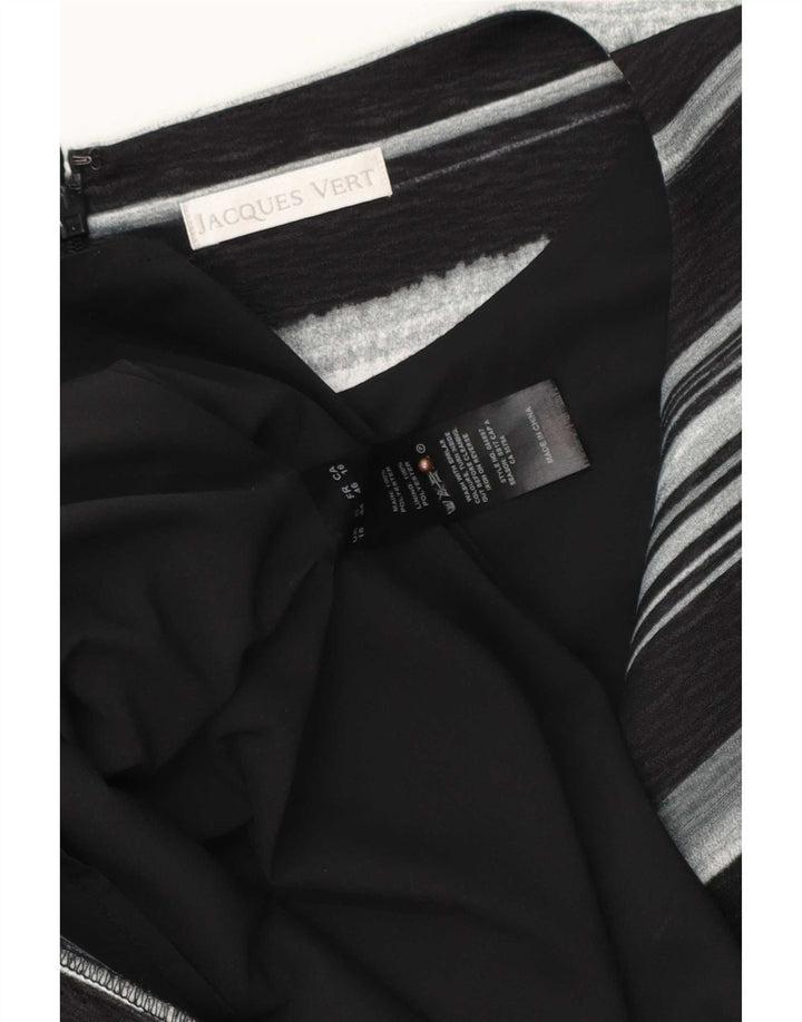Jaques Vert Femme Robe Fourreau UK 18 XL Noir Rayé Polyester