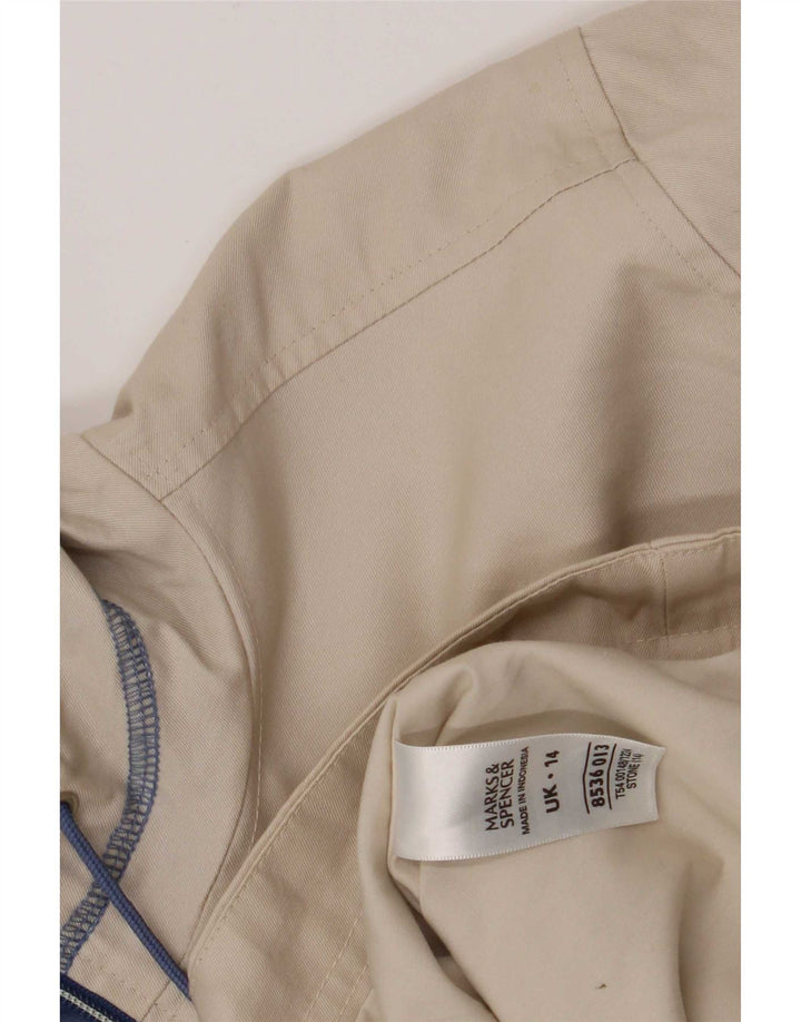 Marks & Spencer Veste bomber à capuche pour femme UK 14 Grand coton beige