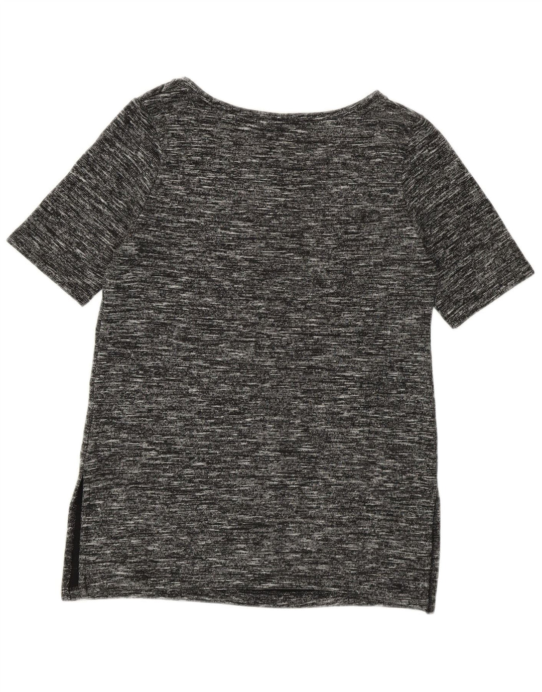 Benetton T-Shirt Long Femme UK 14 Moyen Noir Moucheté