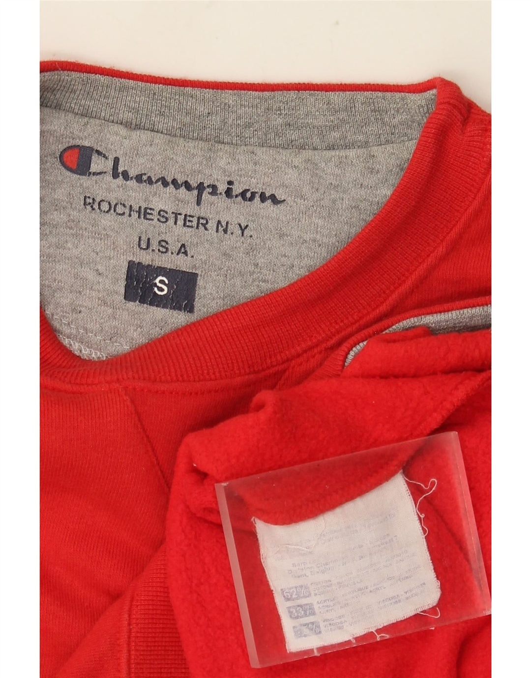 CHAMPION Sweat-Shirt Graphique Homme Petit Rouge Coton