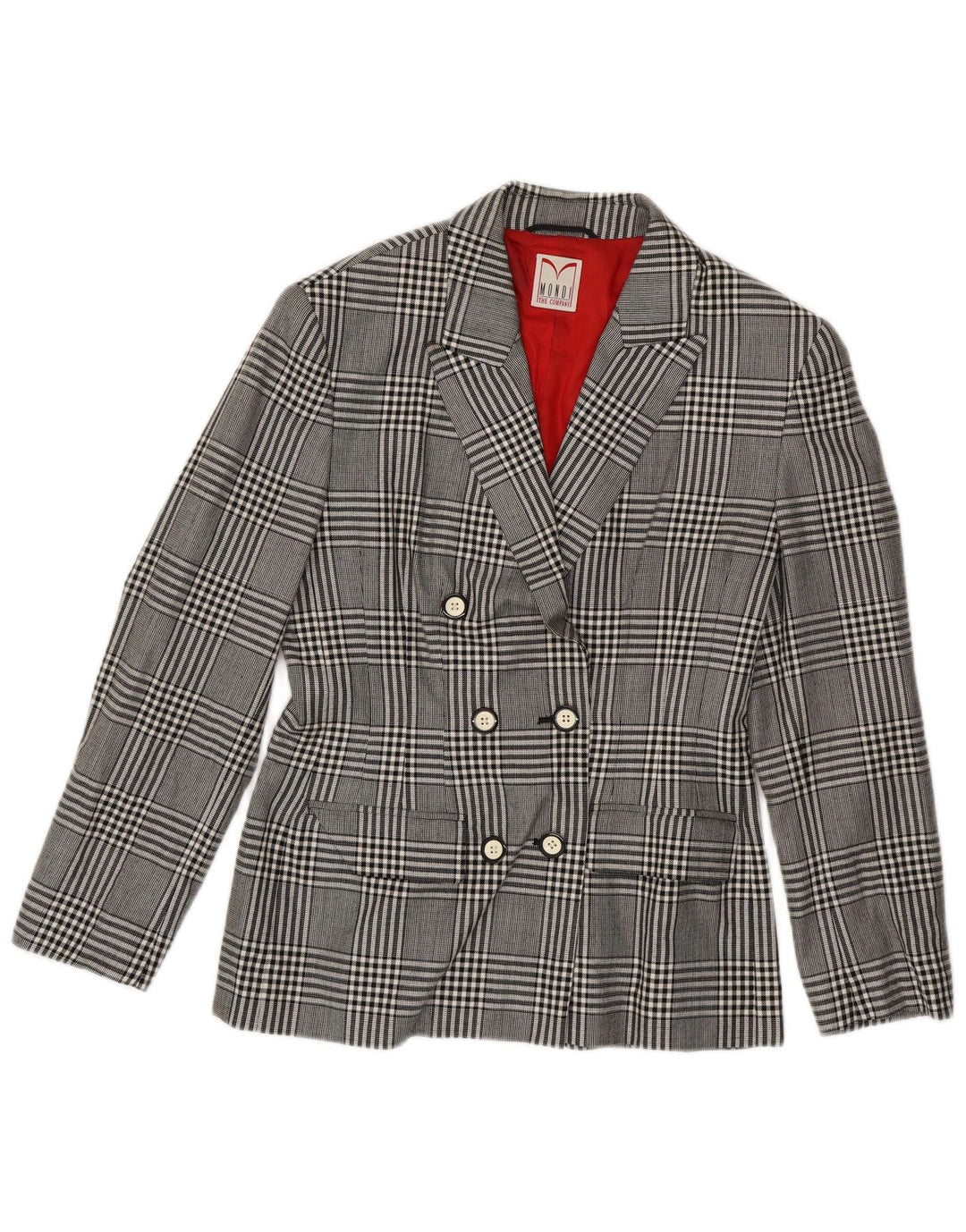 Mondi Veste Blazer Double Boutonnage Femme EU 38 Pied De Poule Gris Moyen