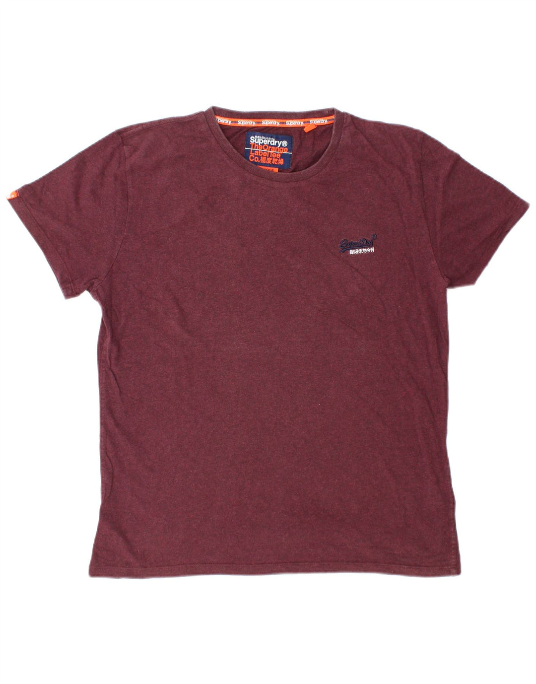 SUPERDRY T-Shirt Homme Haut Large Bordeaux Coton