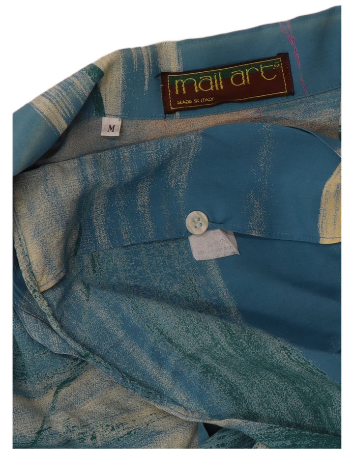 Chemise à manches courtes à motif abstrait vintage pour hommes, multicolore moyen