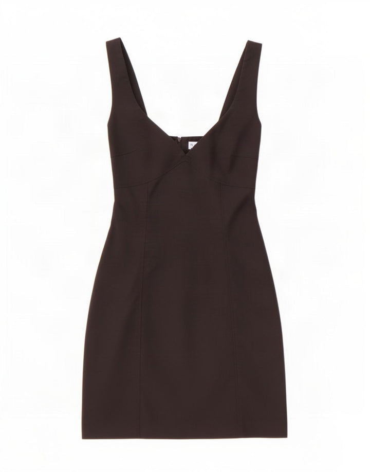 Zara Femme Mini Robe Fourreau Sans Manches UK 12 Moyen Noir Polyester