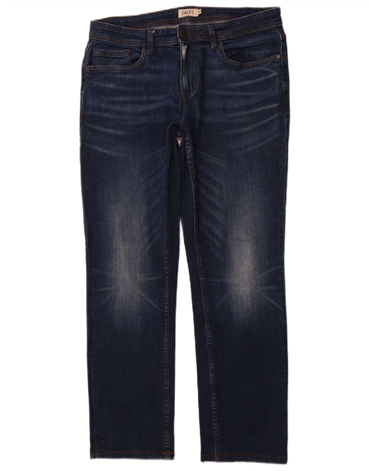 Dack's Jean droit homme IT 50 Large W34 L31 bleu marine coton