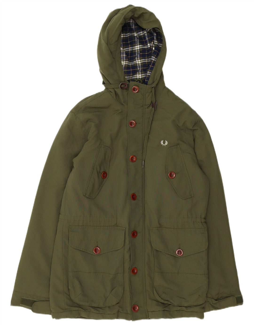FRED PERRY Parka à capuche pour homme UK 34 XS Kaki