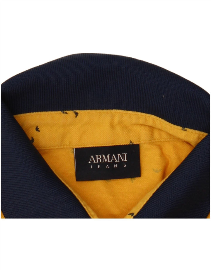 ARMANI JEANS Polo à Motif Abstrait Homme Jaune Moyen Colourblock