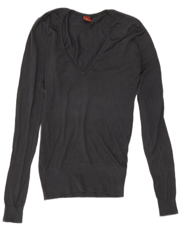 Dondup Pull col V pour femme UK 10 Small Noir