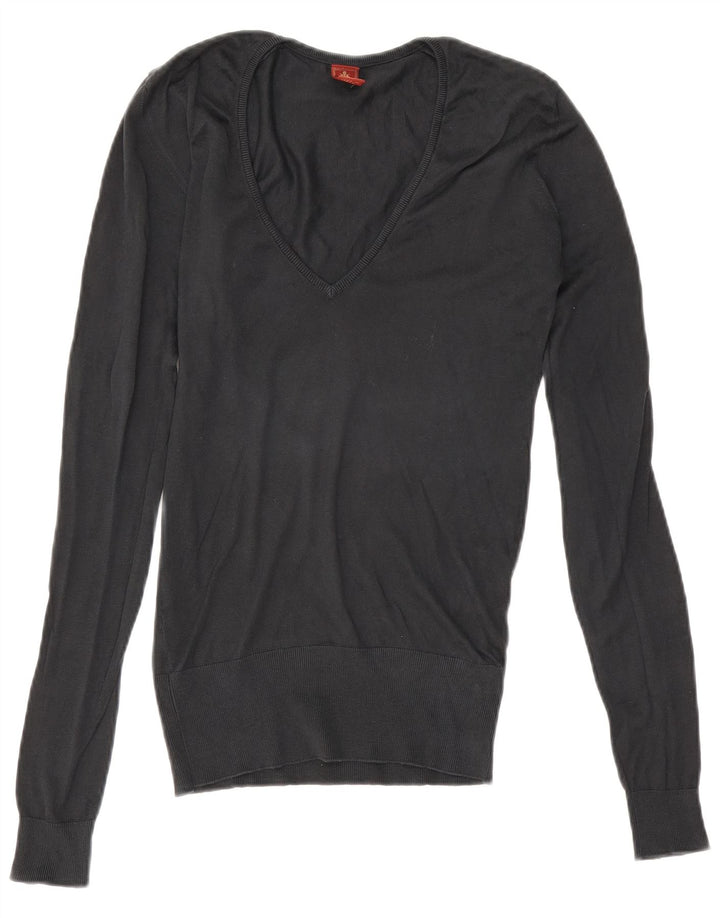 Dondup Pull col V pour femme UK 10 Small Noir