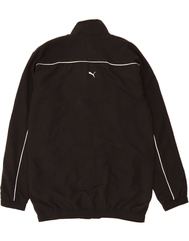 PUMA Boys Graphic Tracksuit Top Jacket 15-16 Years Black Polyester Vintage Puma and Second-Hand Puma from Messina Hembry 