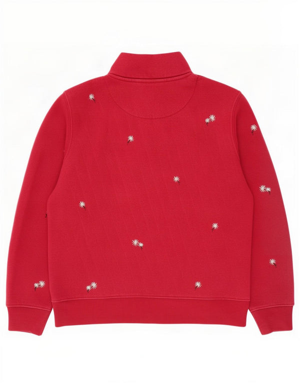 Crew Clothing Sweat-shirt à col zippé pour femme UK 12 Rose moyen floral