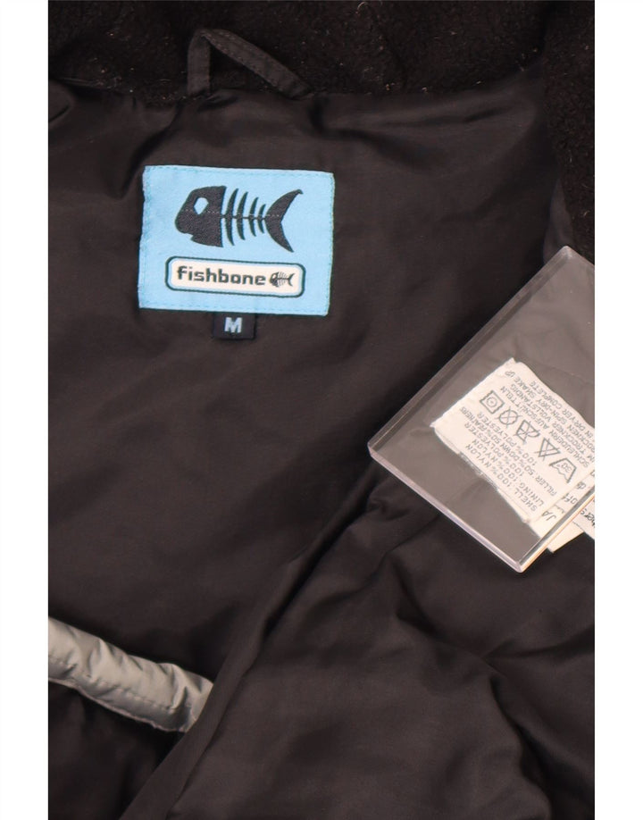 Fishbone Veste matelassée à capuche pour homme UK 38 Gris moyen Nylon colour block
